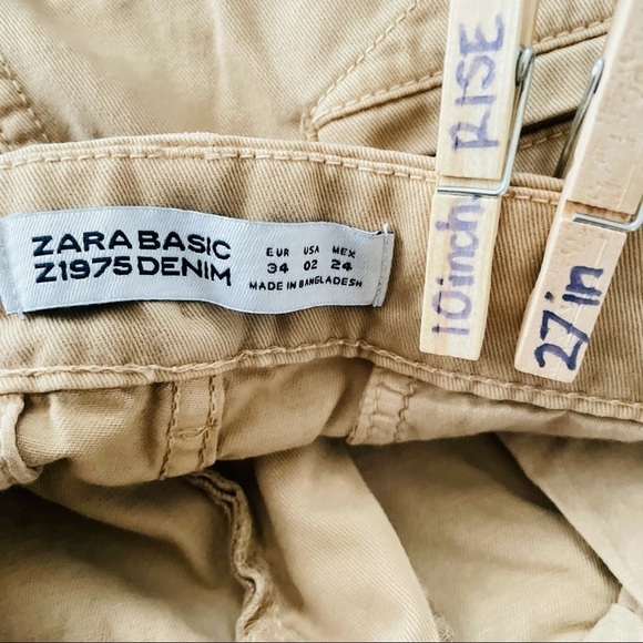 Zara tan pants stripe size 2 small - Picture 2 of 3